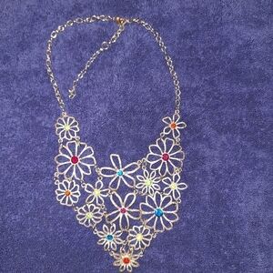 Floral Multicolor Statement Necklace
